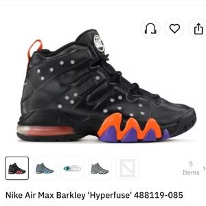 Nike Air Max Barkley Kids Sneakers - Black, Orange, and Purple